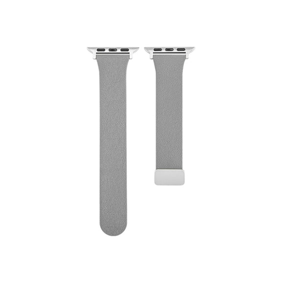Sheepskin Texture Magnetic Folding Buckle Watch Band For Apple Watch 7 41mm(Grey)