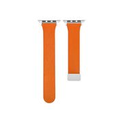 Sheepskin Texture Magnetic Folding Buckle Watch Band For Apple Watch 3 42mm(Orange)