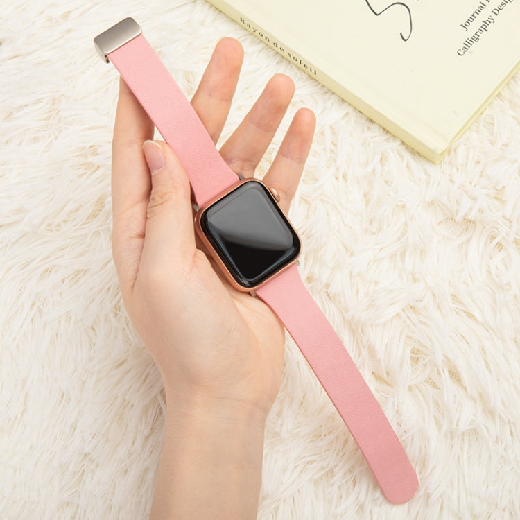 Sheepskin Texture Magnetic Folding Buckle Watch Band For Apple Watch 4 40mm(Black)