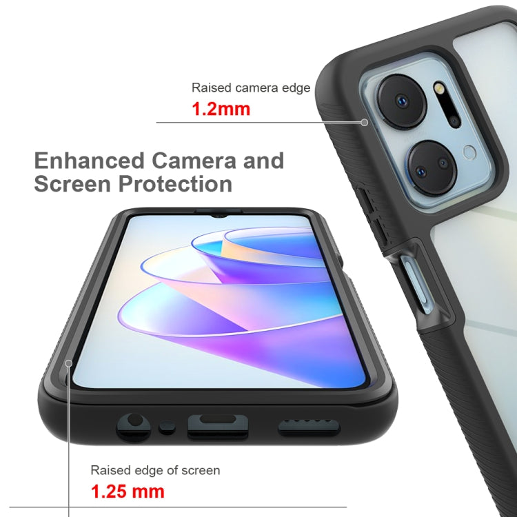 For Honor X8a Starry Sky Full Body Hybrid Shockproof Phone Case with PET Film(Purple)
