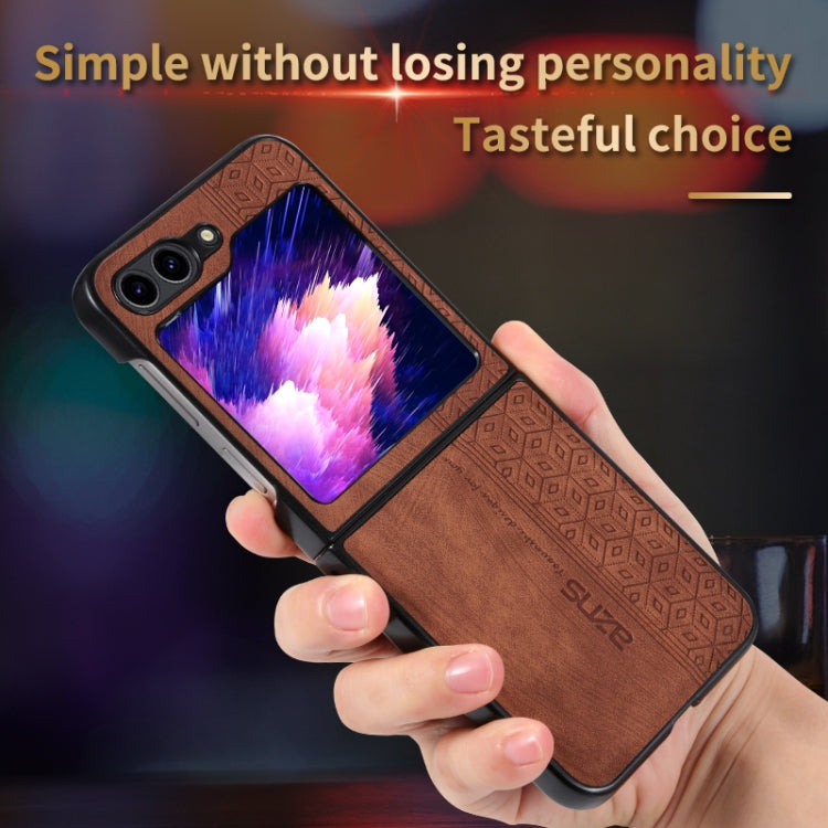 For Samsung Galaxy Z Flip5 AZNS 3D Embossed Skin Feel Phone Case(Brown)