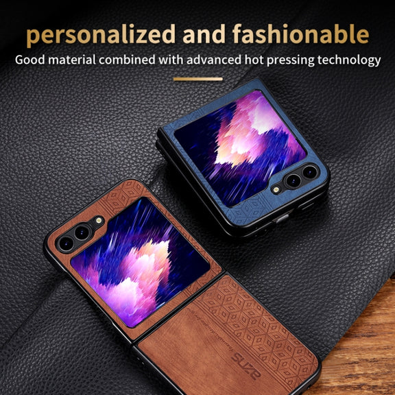 For Samsung Galaxy Z Flip5 AZNS 3D Embossed Skin Feel Phone Case(Brown)