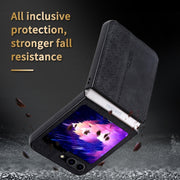 For Samsung Galaxy Z Flip5 AZNS 3D Embossed Skin Feel Phone Case(Brown)