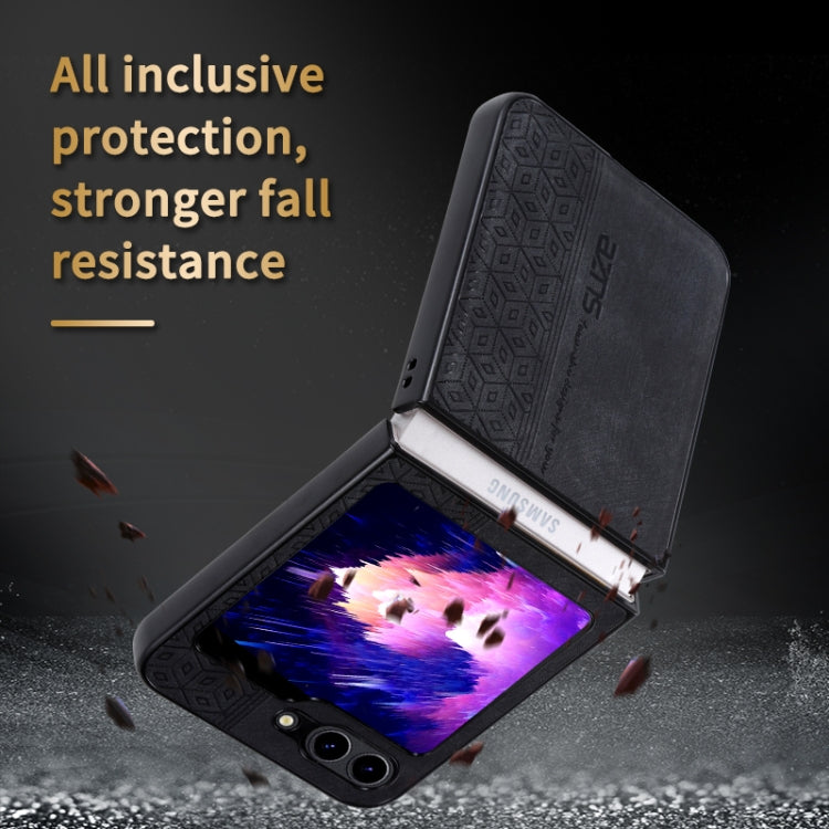 For Samsung Galaxy Z Flip5 AZNS 3D Embossed Skin Feel Phone Case(Brown)