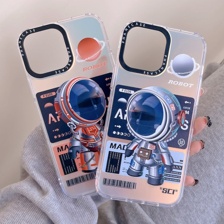 For iPhone 14 Plus Mechanical Astronaut Pattern TPU Phone Case(Blue)