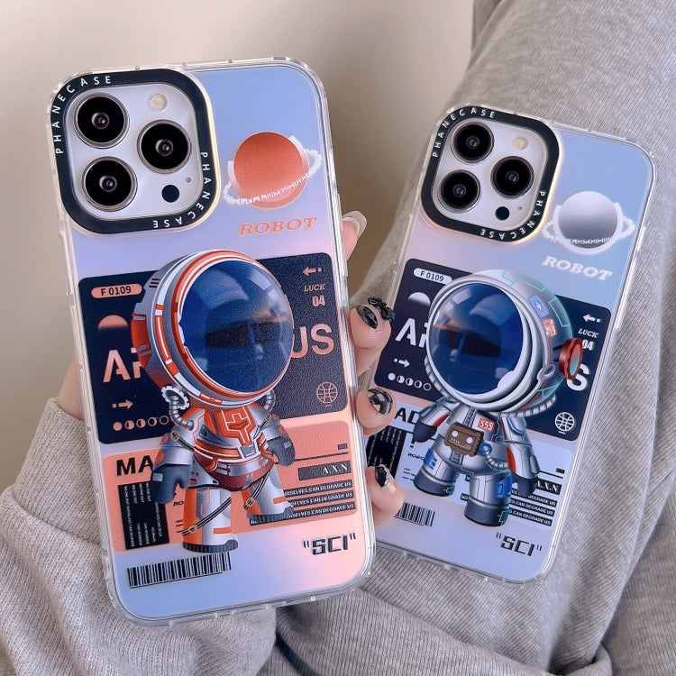 For iPhone 12 Pro Mechanical Astronaut Pattern TPU Phone Case(Orange)