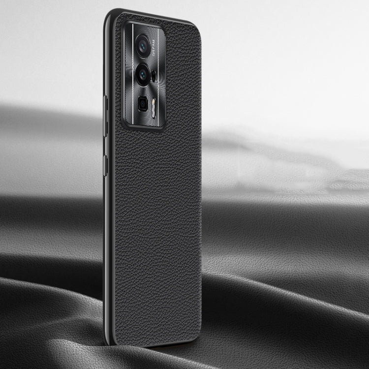 For Xiaomi Redmi K60 Litchi Texture Genuine Leather Phone Case(Black)