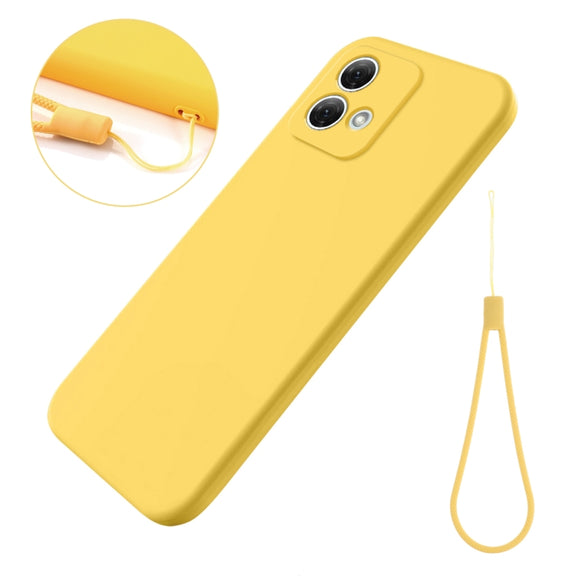 For Motorola Moto G84 5G Solid Color Liquid Silicone Dropproof Full Coverage Phone Case(Yellow)