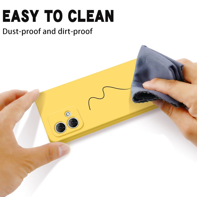 For Motorola Moto G84 5G Solid Color Liquid Silicone Dropproof Full Coverage Phone Case(Yellow)