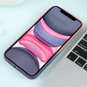 For iPhone 11 Gradient Starry Silicone Phone Case with Lens Film(Pink Purple)