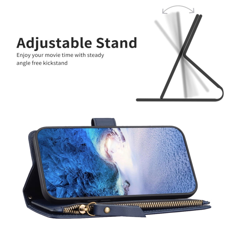 For Xiaomi Redmi K60 / K60 Pro 9 Card Slots Zipper Wallet Leather Flip Phone Case(Blue)