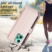 For Xiaomi Redmi Note 12 5G 9 Card Slots Zipper Wallet Leather Flip Phone Case(Rose Gold)