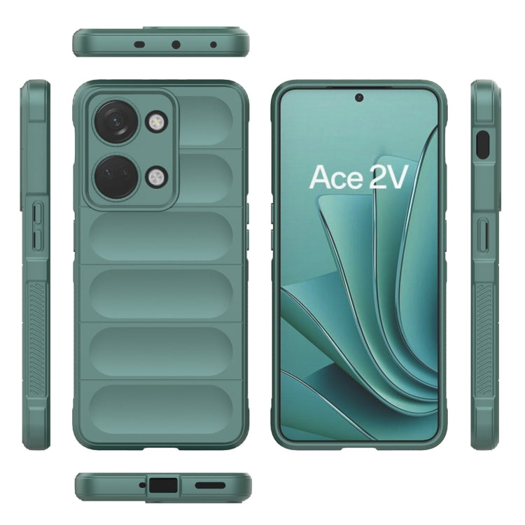 For OnePlus Ace 2V Magic Shield TPU + Flannel Phone Case(Dark Green)