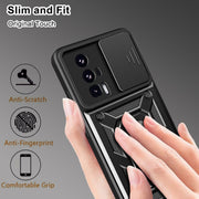 For Xiaomi Poco F5 Pro Sliding Camera Cover Design TPU Hybrid PC Phone Case(Silver)