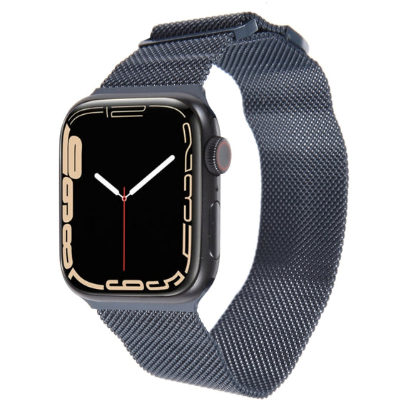 For Apple Watch 7 41mm Milanese Metal Magnetic Watch Band(Midnight Blue)