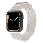 For Apple Watch 7 41mm Milanese Metal Magnetic Watch Band(Starlight)