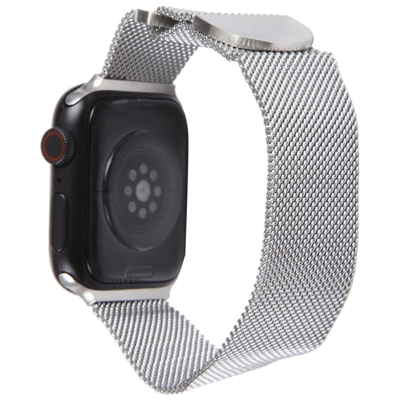For Apple Watch 7 45mm Milanese Metal Magnetic Watch Band(Silver)