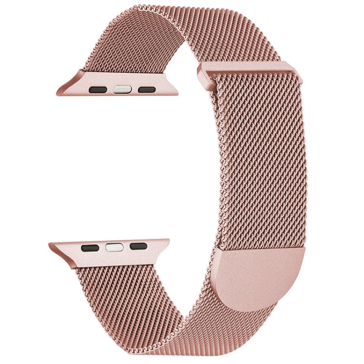For Apple Watch 5 44mm Milanese Metal Magnetic Watch Band(Pink)