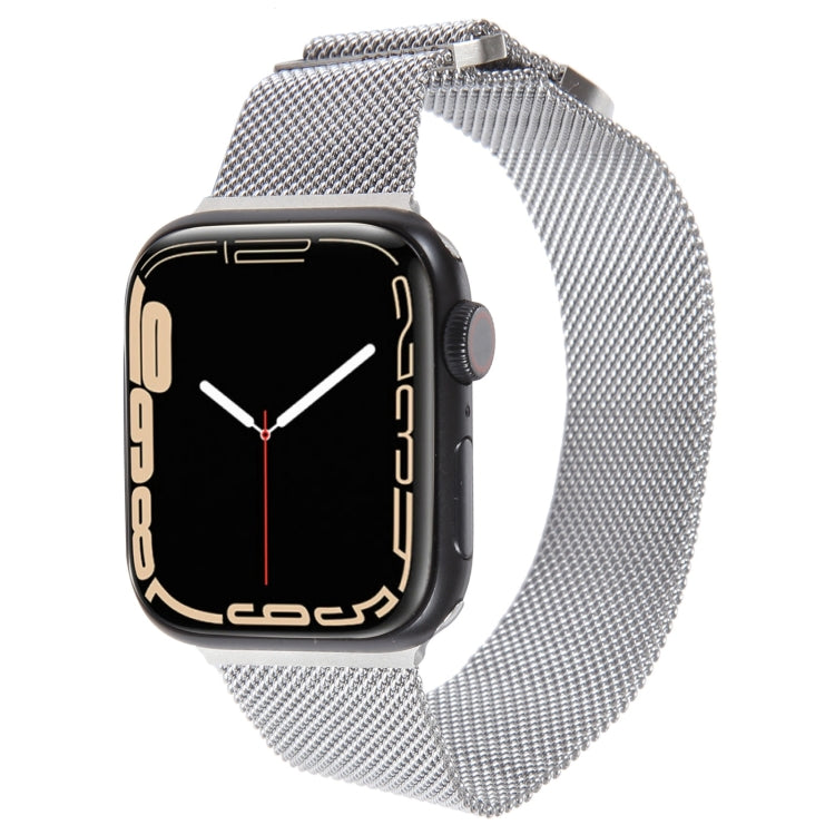 For Apple Watch 4 44mm Milanese Metal Magnetic Watch Band(Silver)