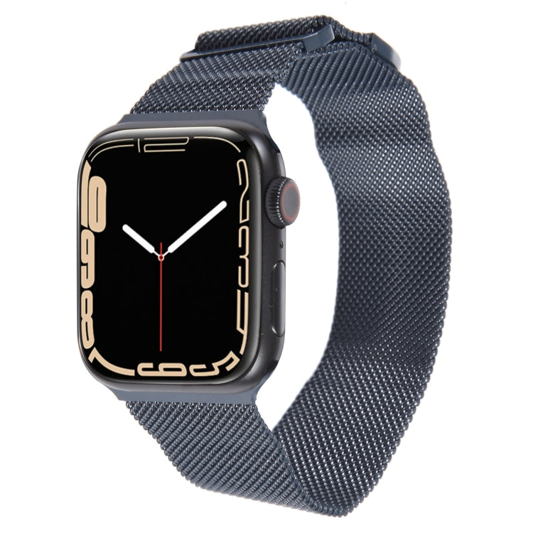 For Apple Watch 4 44mm Milanese Metal Magnetic Watch Band(Midnight Blue)