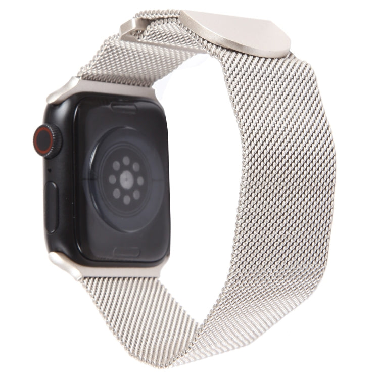 For Apple Watch 2 42mm Milanese Metal Magnetic Watch Band(Starlight)