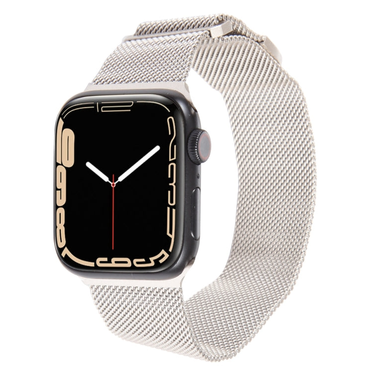 For Apple Watch 2 42mm Milanese Metal Magnetic Watch Band(Starlight)