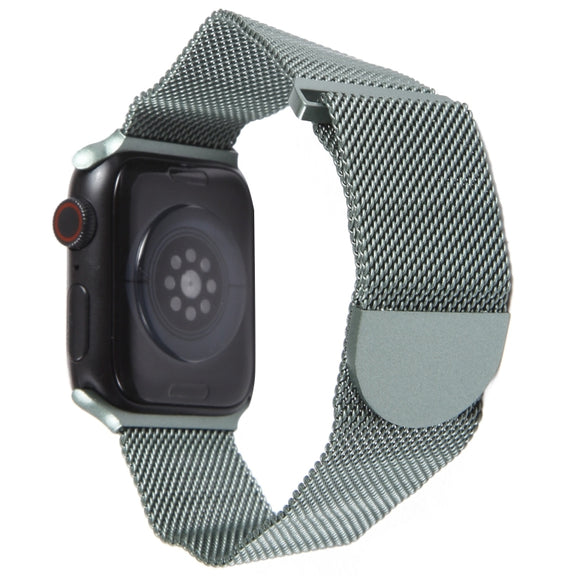 For Apple Watch 2 42mm Milanese Metal Magnetic Watch Band(Pine Green)