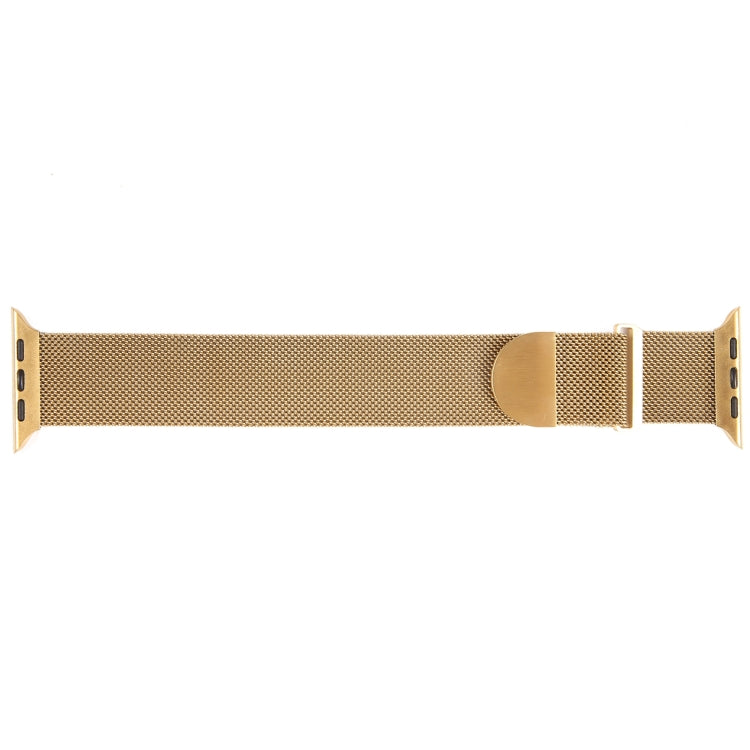 For Apple Watch 42mm Milanese Metal Magnetic Watch Band(Gold)