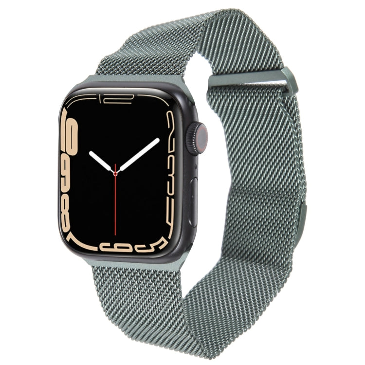 For Apple Watch 38mm Milanese Metal Magnetic Watch Band(Pine Green)