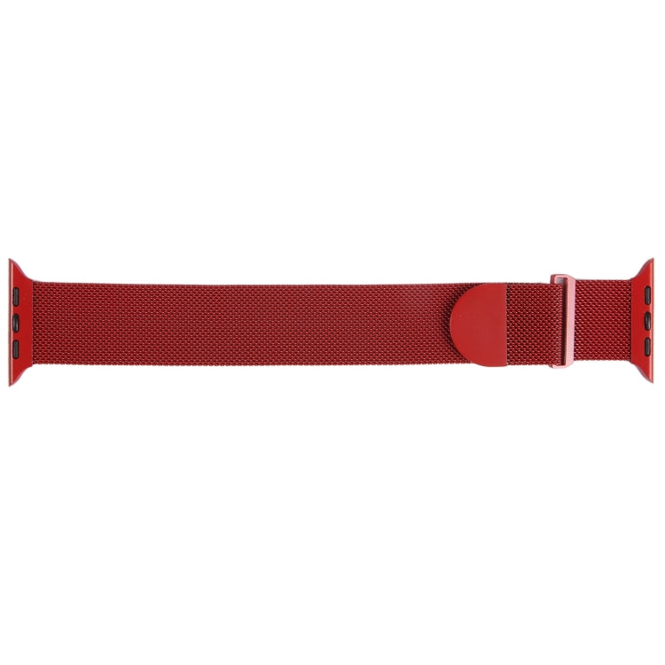 For Apple Watch 9 41mm Milanese Metal Magnetic Watch Band(Red)