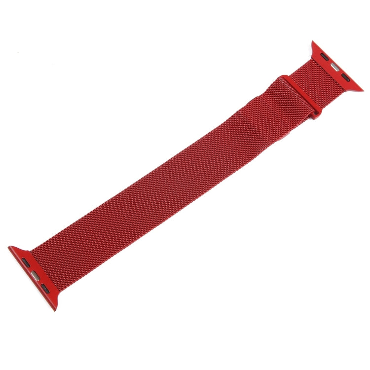 For Apple Watch 9 41mm Milanese Metal Magnetic Watch Band(Red)