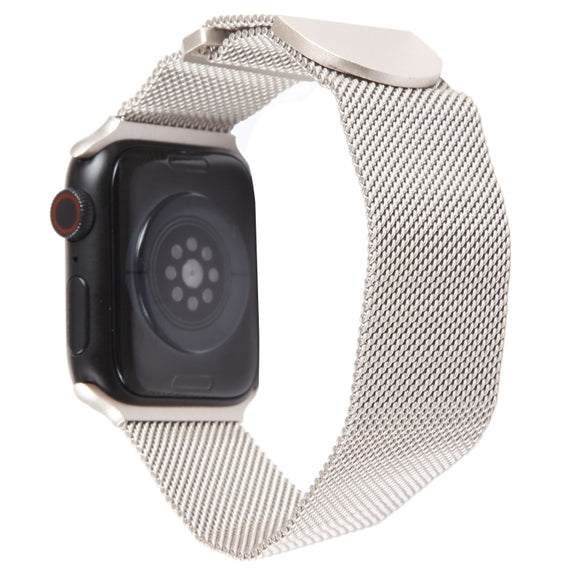 For Apple Watch 9 41mm Milanese Metal Magnetic Watch Band(Starlight)