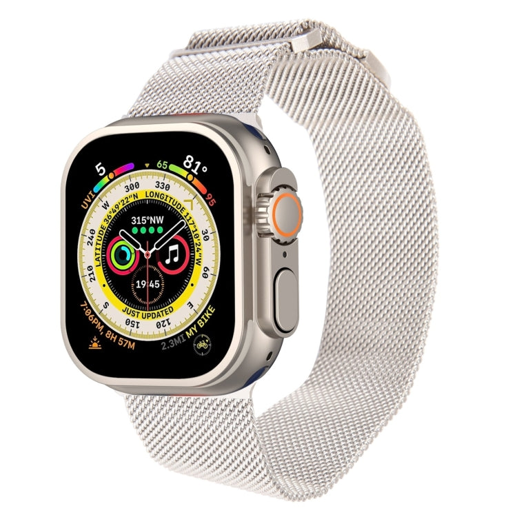For Apple Watch 9 41mm Milanese Metal Magnetic Watch Band(Starlight)