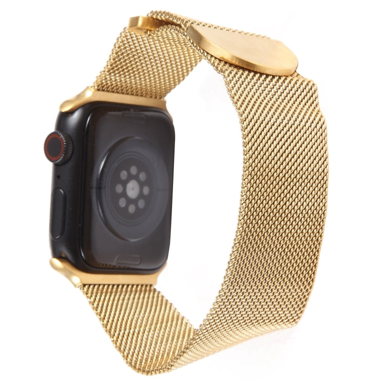 For Apple Watch 9 41mm Milanese Metal Magnetic Watch Band(Gold)