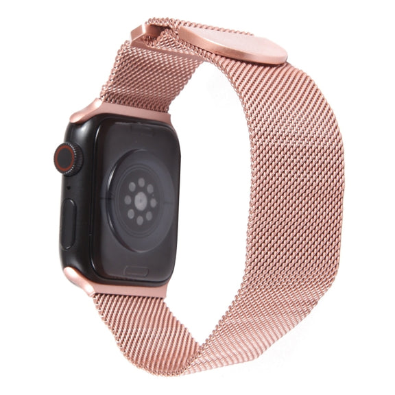 For Apple Watch 9 41mm Milanese Metal Magnetic Watch Band(Pink)