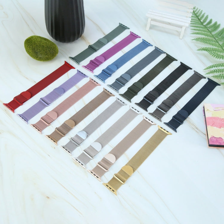 For Apple Watch 9 41mm Milanese Metal Magnetic Watch Band(Starlight)