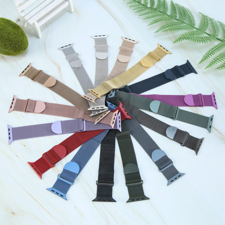 For Apple Watch 9 45mm Milanese Metal Magnetic Watch Band(Space Grey)