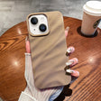 For iPhone 14 /13 Solid Color Wave Texture TPU Phone Case(Brown) - iPhone 14 Cases by PMC TechLife | Online Shopping South Africa | PMC TechLife