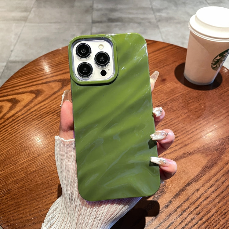 For iPhone 14 Pro Max Solid Color Wave Texture TPU Phone Case(Green)
