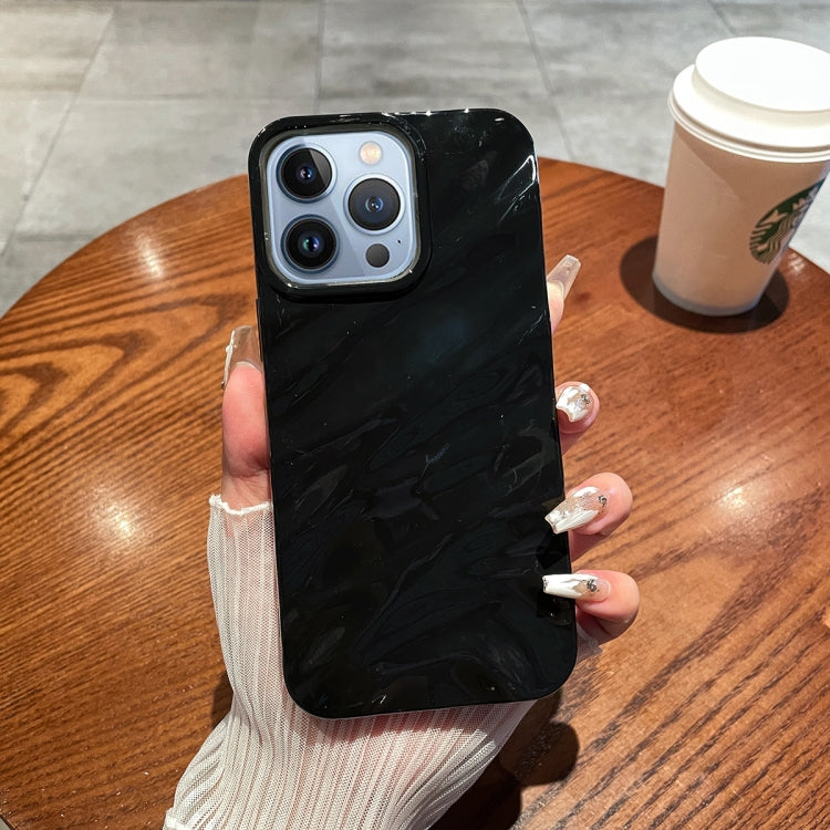 For iPhone 13 Pro Max Solid Color Wave Texture TPU Phone Case(Black)
