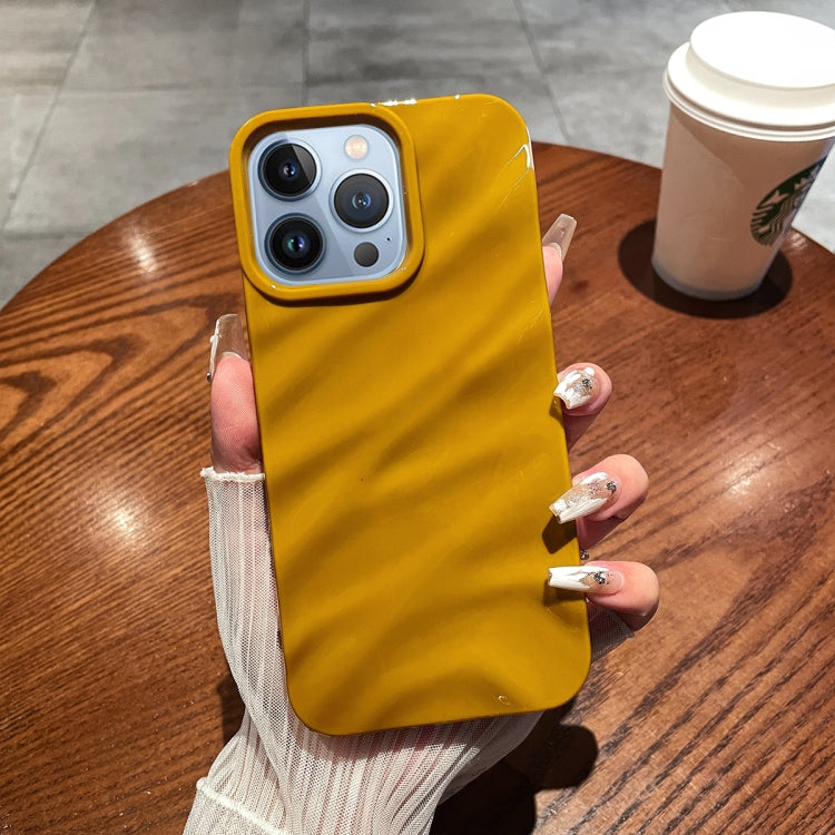 For iPhone 13 Pro Solid Color Wave Texture TPU Phone Case(Ginger)