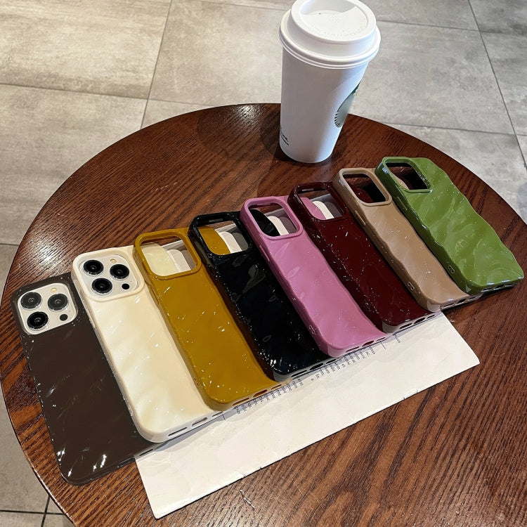 For iPhone 14 /13 Solid Color Wave Texture TPU Phone Case(Ginger)