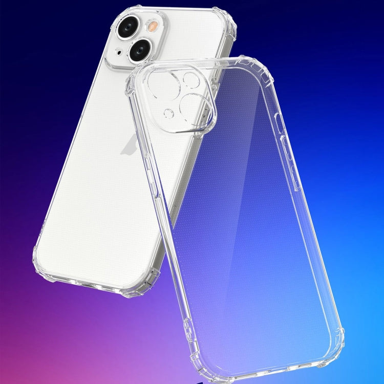 For iPhone 15 Four-Corner Shockproof Clear TPU Phone Case(Transparent)