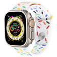 Rainbow Raindrops Silicone Watch Band For Apple Watch Ultra 49mm(White) - Watch Bands by PMC TechLife | Online Shopping South Africa | PMC TechLife