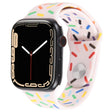 Rainbow Raindrops Silicone Watch Band For Apple Watch 8 41mm(Pink) - Watch Bands by PMC TechLife | Online Shopping South Africa | PMC TechLife