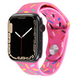 Rainbow Raindrops Silicone Watch Band For Apple Watch 8 41mm(Rose Red) - Watch Bands by PMC TechLife | Online Shopping South Africa | PMC TechLife