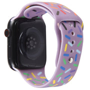 Rainbow Raindrops Silicone Watch Band For Apple Watch 8 45mm(Light Purple)