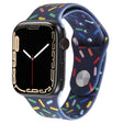 Rainbow Raindrops Silicone Watch Band For Apple Watch 7 41mm(Midnight) - Watch Bands by PMC TechLife | Online Shopping South Africa | PMC TechLife