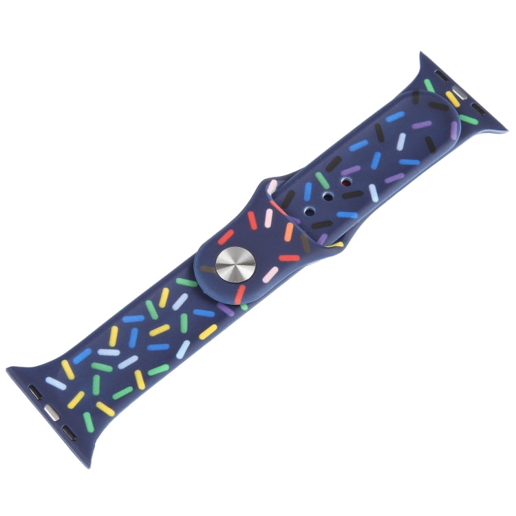 Rainbow Raindrops Silicone Watch Band For Apple Watch 7 41mm(Midnight)