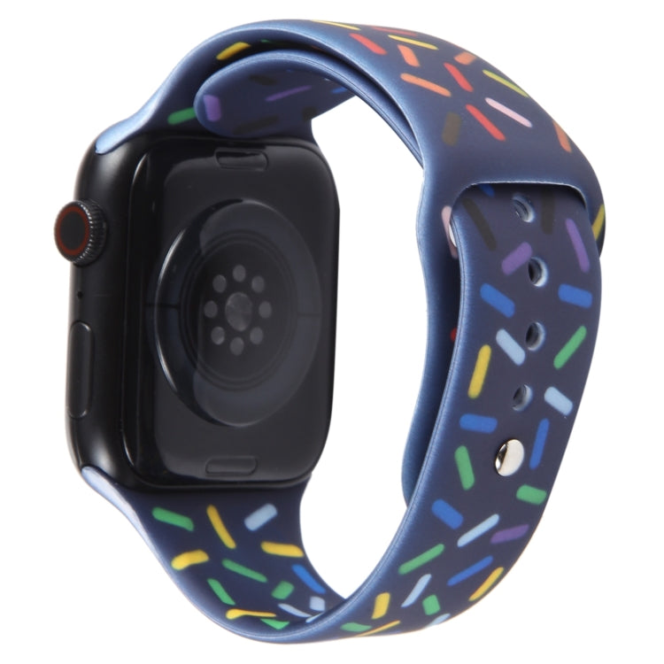Rainbow Raindrops Silicone Watch Band For Apple Watch 7 41mm(Midnight)